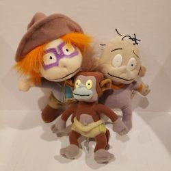 Nickelodeon Rugrats Movie Toon Team Plush Dolls Vintage 1998 Chuckie, Baby Dill & Monkey.  U