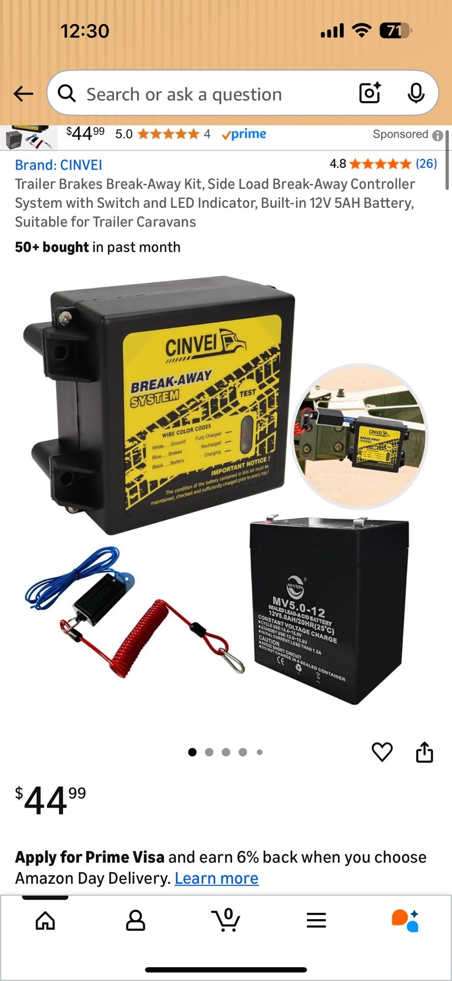 Trailer Break Away Kit Minus Battery