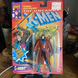 X-men Toy Biz Gambit Action Figure W/ Trading Card 1993