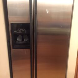 Whirlpool Stainless Steel Refrigerator; Side By Side 