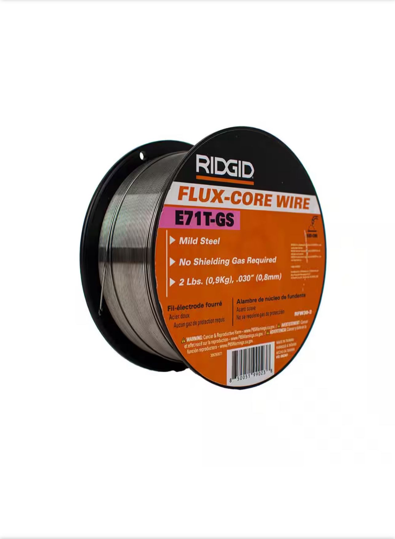 Ridgid (0.030in.) E71T-GS Flux-Core Welding Wire (One 2lb. Spool)