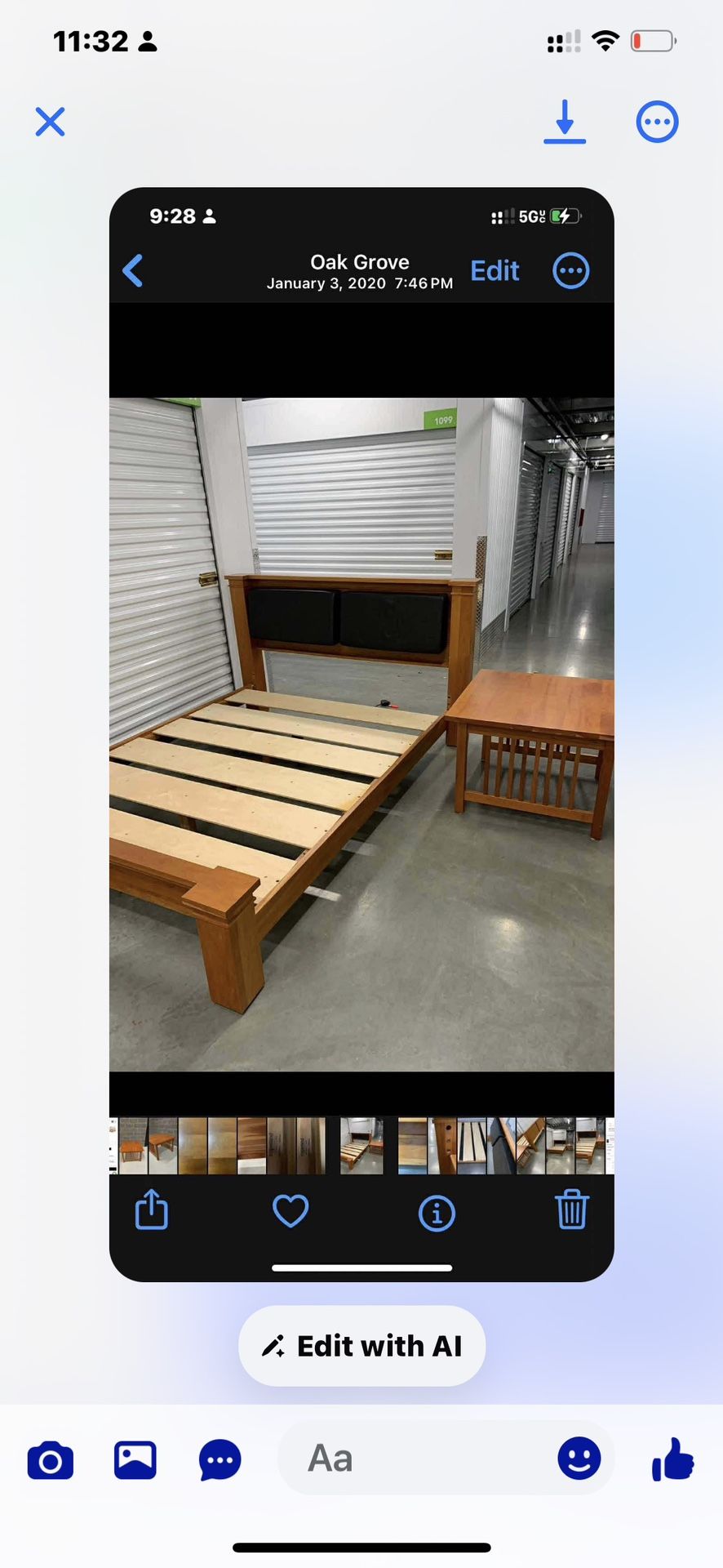 Full  Size Sleigh Bed Or Platform Queen Frame-package Deal Frame And Mattress