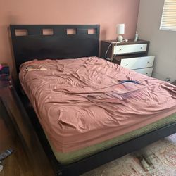 Queen Bedframe And Bed