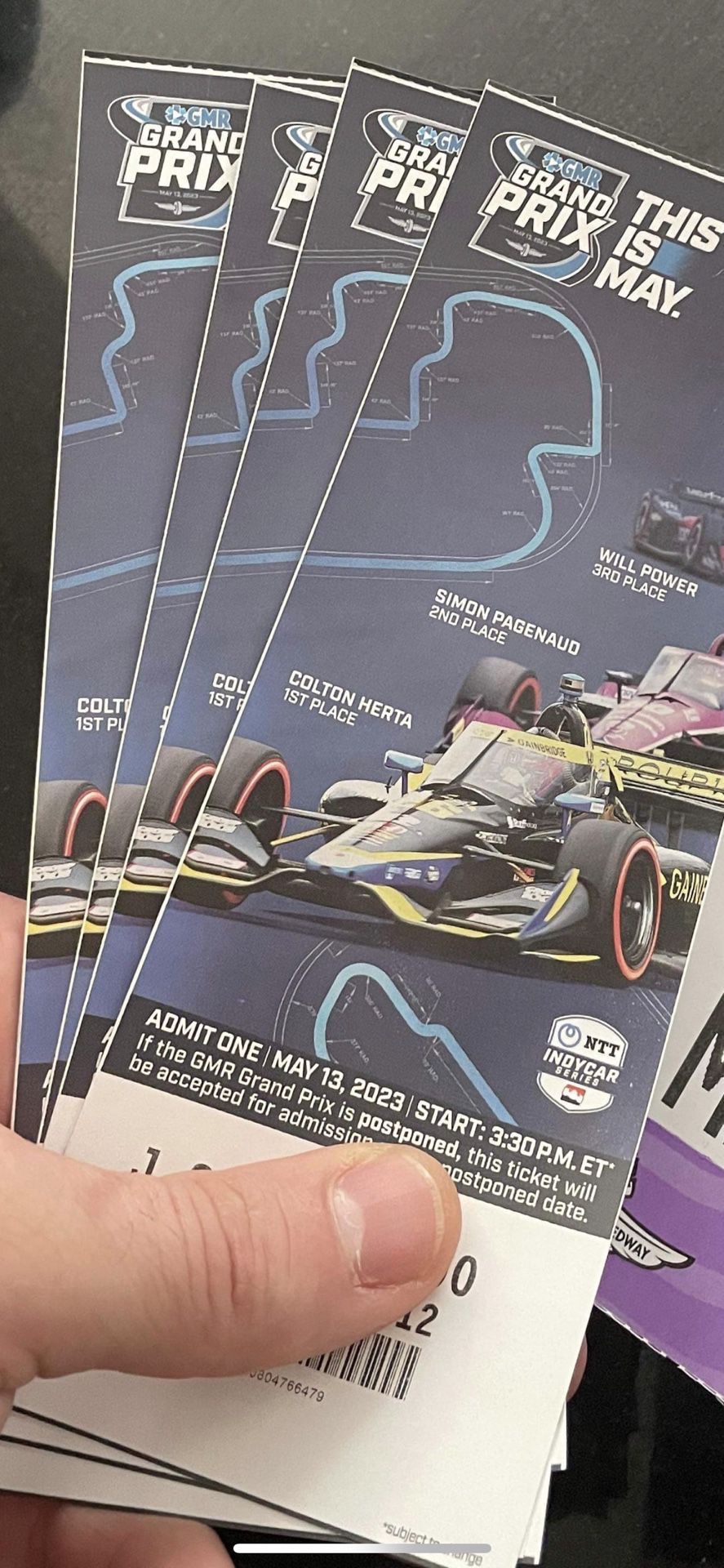 Grand Prix Indianapolis May 13 4 Tickets 