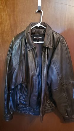 Wilsons Brown Leather Mens Jacket Large