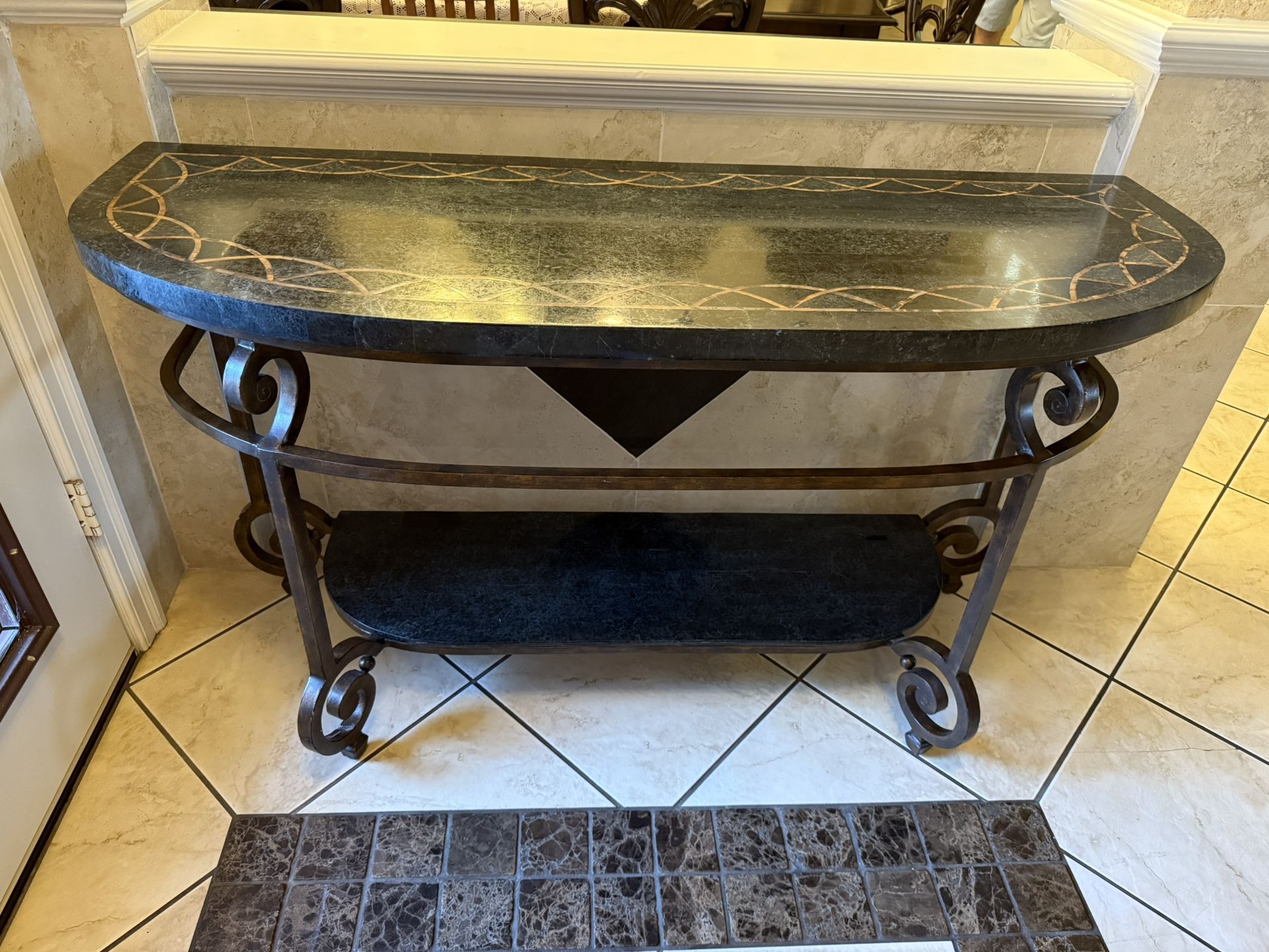 entrance table, sofa, back table console table