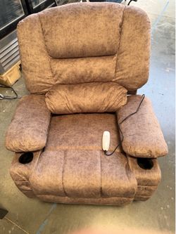 Brown Power Lift Recliner Chair with Heat and Massage
