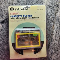 YASAKI Sealed Vintage cassette player, Clear CaseModel: 1132