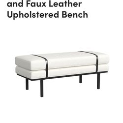 World market white boucle ottoman