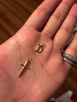 Cross pendant  & initials
