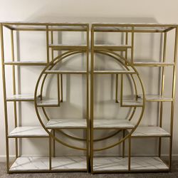 Gold Bookshelves