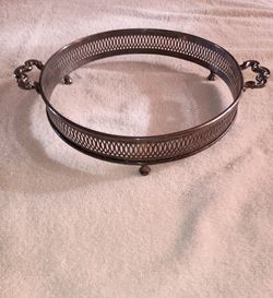 Vintage 3 Footed Silver-Plated Openwork Casserole Holder