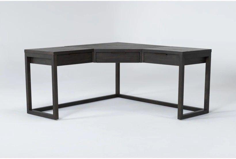 Living Spaces Pierce Espresso 62" L-Shaped Computer Desk | 3 Drawers