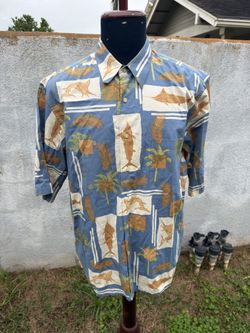 ShirtPreOwned Reyn Spooner Multicolored Hawaiian Print Full Button Men's Large