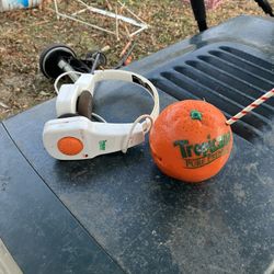 Htf Tropicana, orange juice, headphones, set and radio