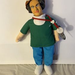 The vintage 2001 Larry Fine Three Stooges doll with tag