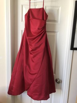 Red girls size 10 junior bridesmaid formal long dress
