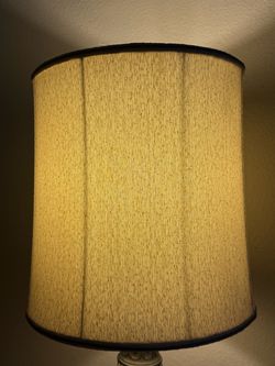 Vintage Mid Century Cylinder Drum Fabric Lamp Shade Off White Cream