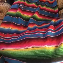 Beautiful Colorful Serape Blanket 