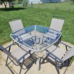 Glass Top Outdoor Table and Chairs