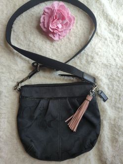 Coach black signature crossbody handbag