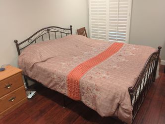 Queen Metal bed frame and headboard