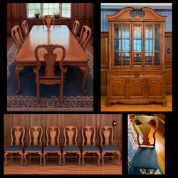 Beautiful Solid Wood Thomasville Dining Furniture Fisher Park Collection Set With Hutch