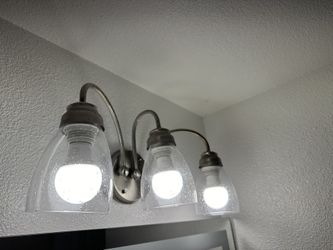 Light Fixture 3-Lights With Clear Glass Modern Vanity Light Over Mirror For Bathroom Or Kitchen