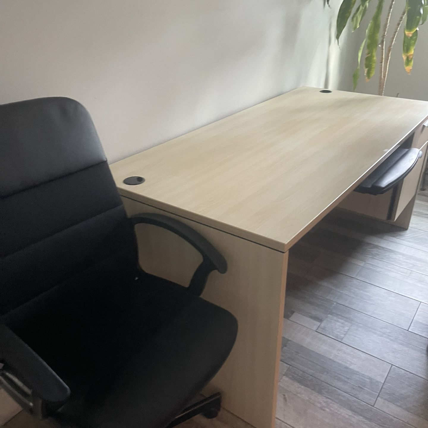 2 Desks And 1 Office Chair 
