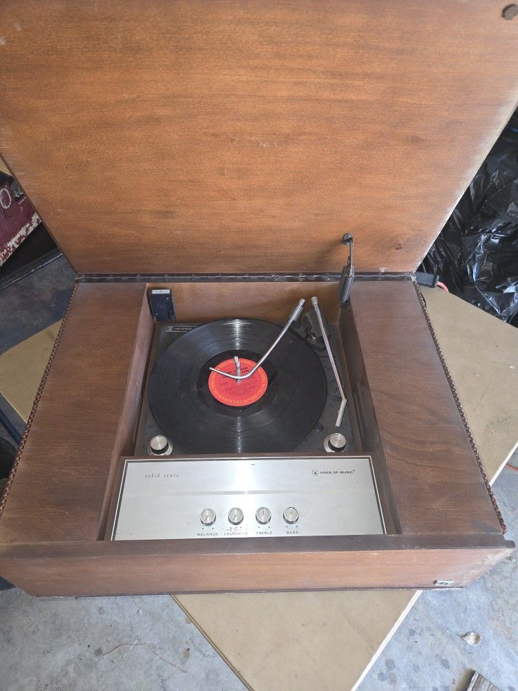 Small console record player