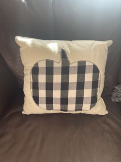 Farmhouse/fall Theme Pumpkin Buffalo Plaid Pillow 