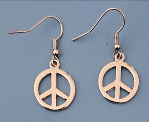 Silver peace earrings, OBO