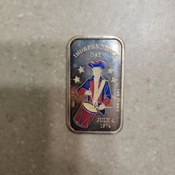 1974 Independence Day Colorized 1 Iz 999 Silver Bar 