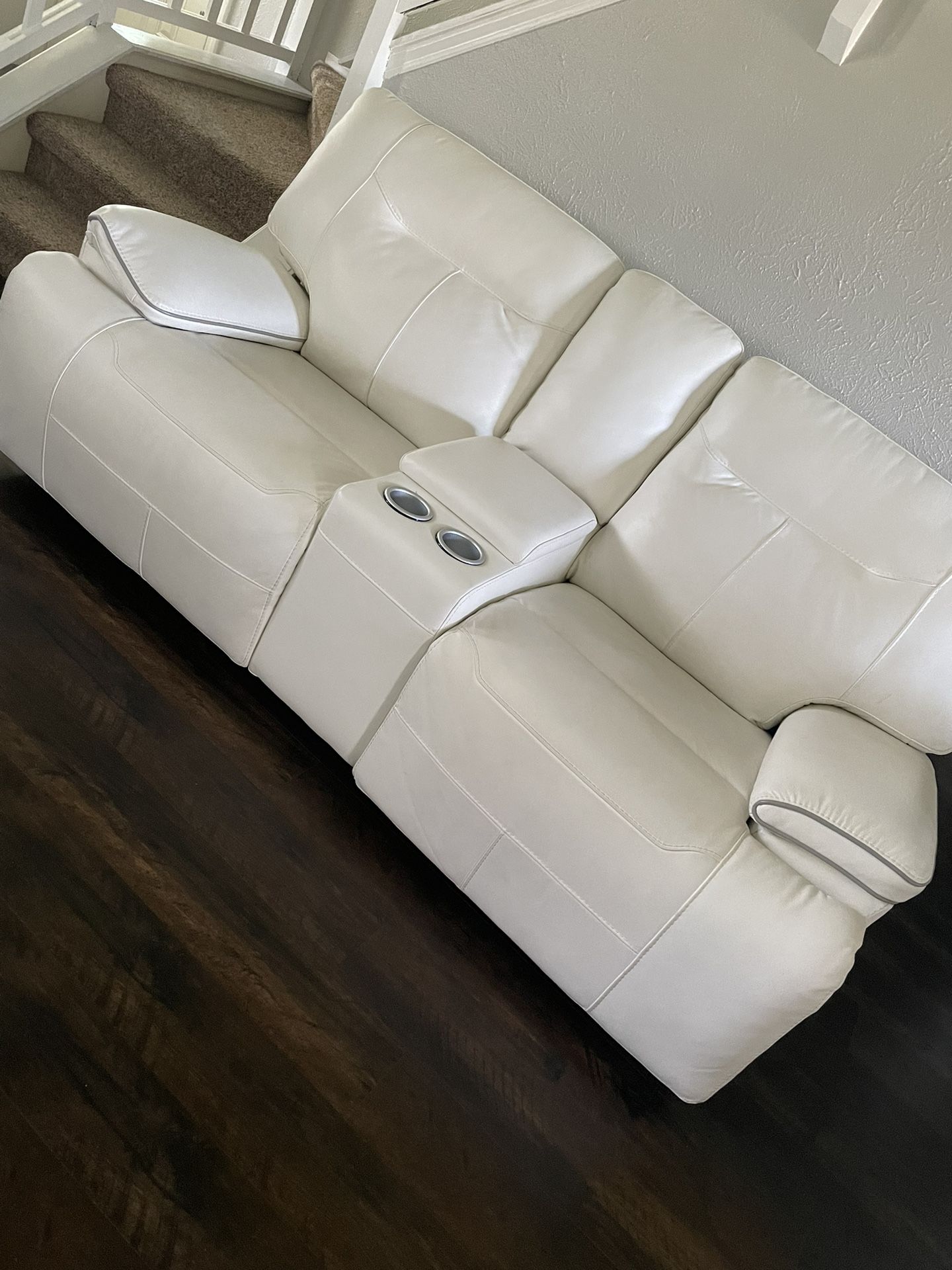 White leather Couches