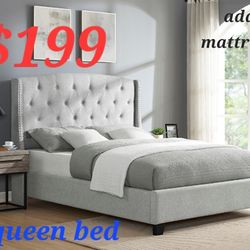 QUEEN SIZE BED FRAME SPECIALS ADD MATTRESS $ 149 FINANCING AVAILABLE IS EASY TO QUALIFY WITH NO MONEY DOWN CREDITO FACIL 