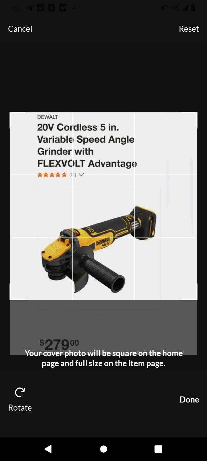 DeWalt Grinder FlexVolt Advantage