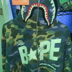 Bape X Heron preston full zip hoodie