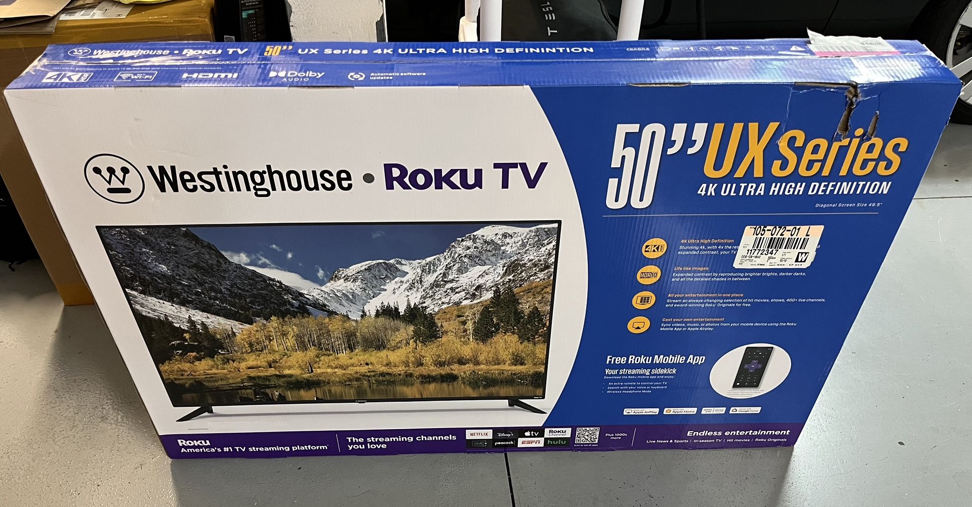 50” Ultra HD Roku smart TV
