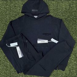 Black Essentials Full Sweatsuit-size S