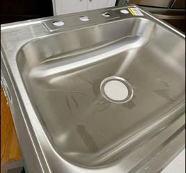 NEW Glacier Bay 25” x 22” Stainless Steel Drop-In Kitchen Sink | 4-Hole | Hardware Included