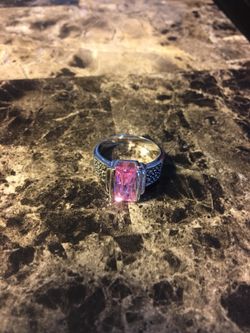 Pink topaz ring