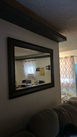 Large Wall Mirror with Bronze Frame