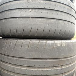 (2) 245/35ZR20 PAIR OF USED TIRES MICHELIN CUP2 50% LIFE!