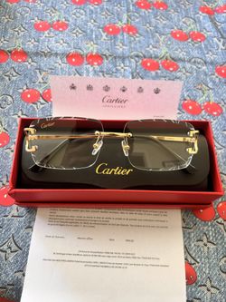 Clear Cartier Glasses New With Receipt Gold Frame  