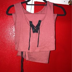 Crop Top And Marching Skirt Set 