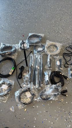 Tv antenas and plug electric and computer connections