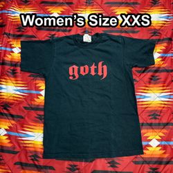 Vintage Y2K Goth Grunge Black T-Shirt Women’s Size XXS Jerzees Activewear