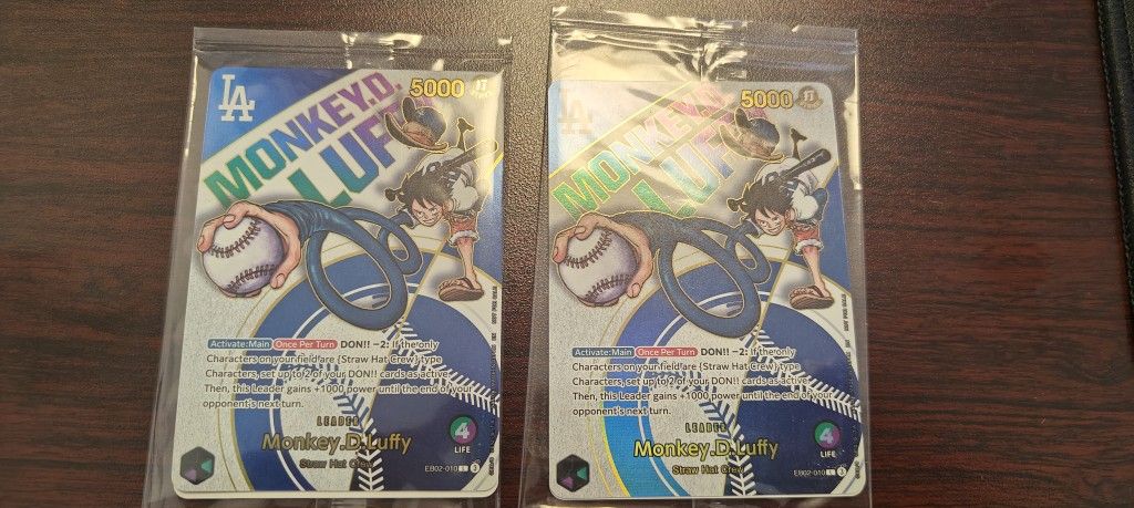 2 One Piece Dodgers Promo Cards Sealed
