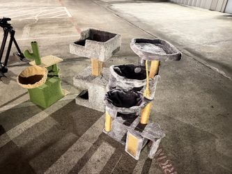 3 Cat Tree Towers with Perches and Scratching Posts