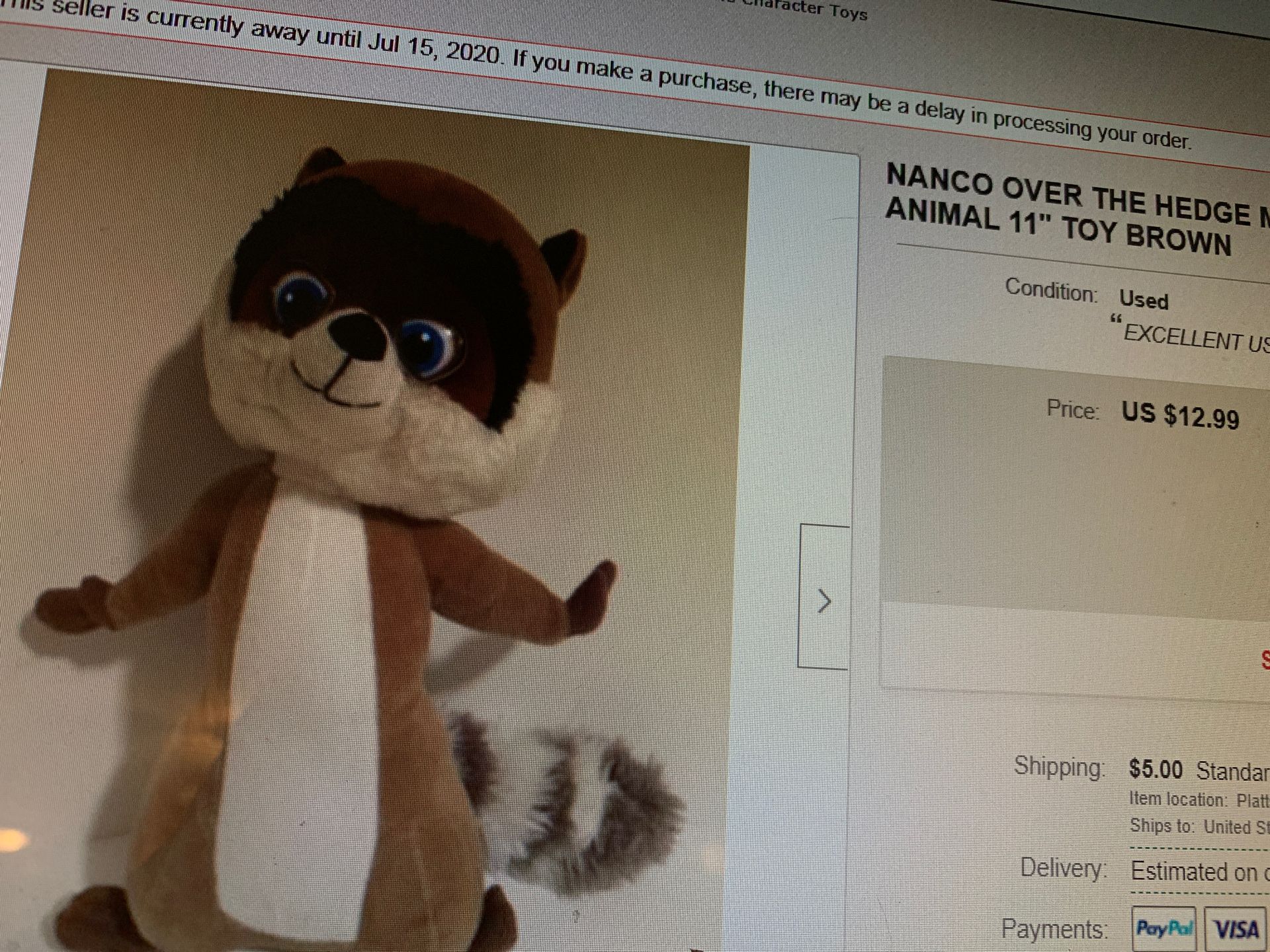 Over The Hedge Rj Plush